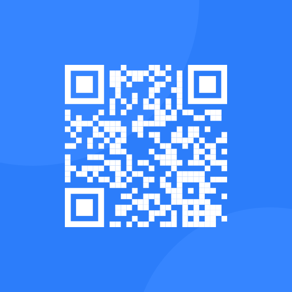 QR code blue backround and white color